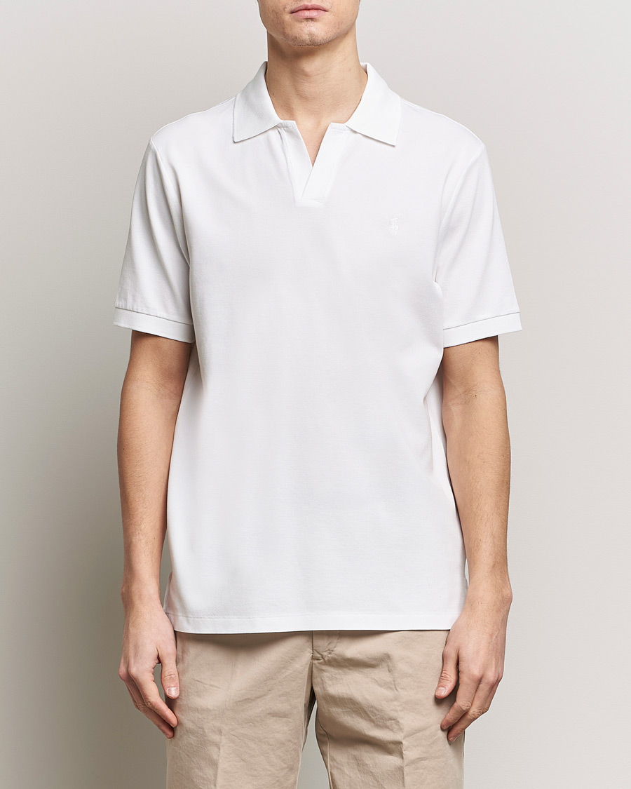 Hombres | Camisas polo de manga corta | Polo Ralph Lauren | Classic Fit Open Collar Stretch Polo White