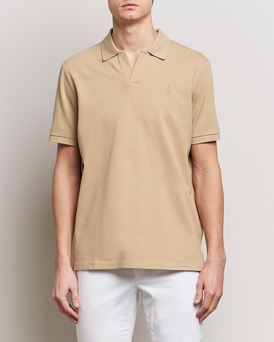 Hombres |  | Polo Ralph Lauren | Classic Fit Open Collar Stretch Polo Beige