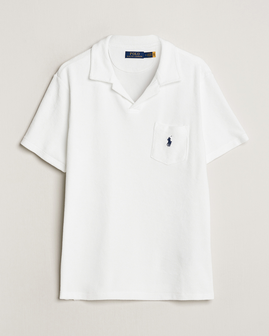 Hombres | Polos | Polo Ralph Lauren | Cotton Terry Open Collar Polo White