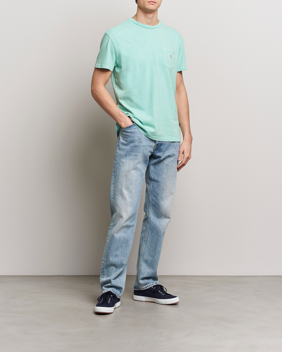 Hombres | Camisetas | Polo Ralph Lauren | Cotton Linen Crew Neck T-Shirt Celadon