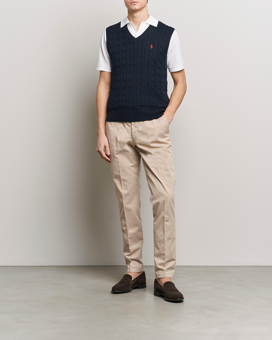 Hombres | Jerséis y prendas de punto | Polo Ralph Lauren | Cotton Cable Vest Hunter Navy