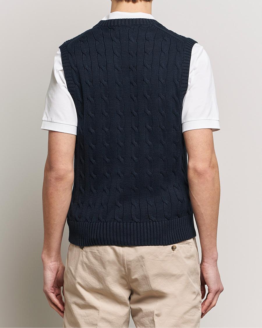 Hombres | Jerséis y prendas de punto | Polo Ralph Lauren | Cotton Cable Vest Hunter Navy