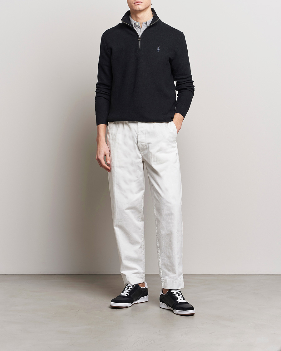 Hombres | Jerséis y prendas de punto | Polo Ralph Lauren | Textured Half Zip Polo Black