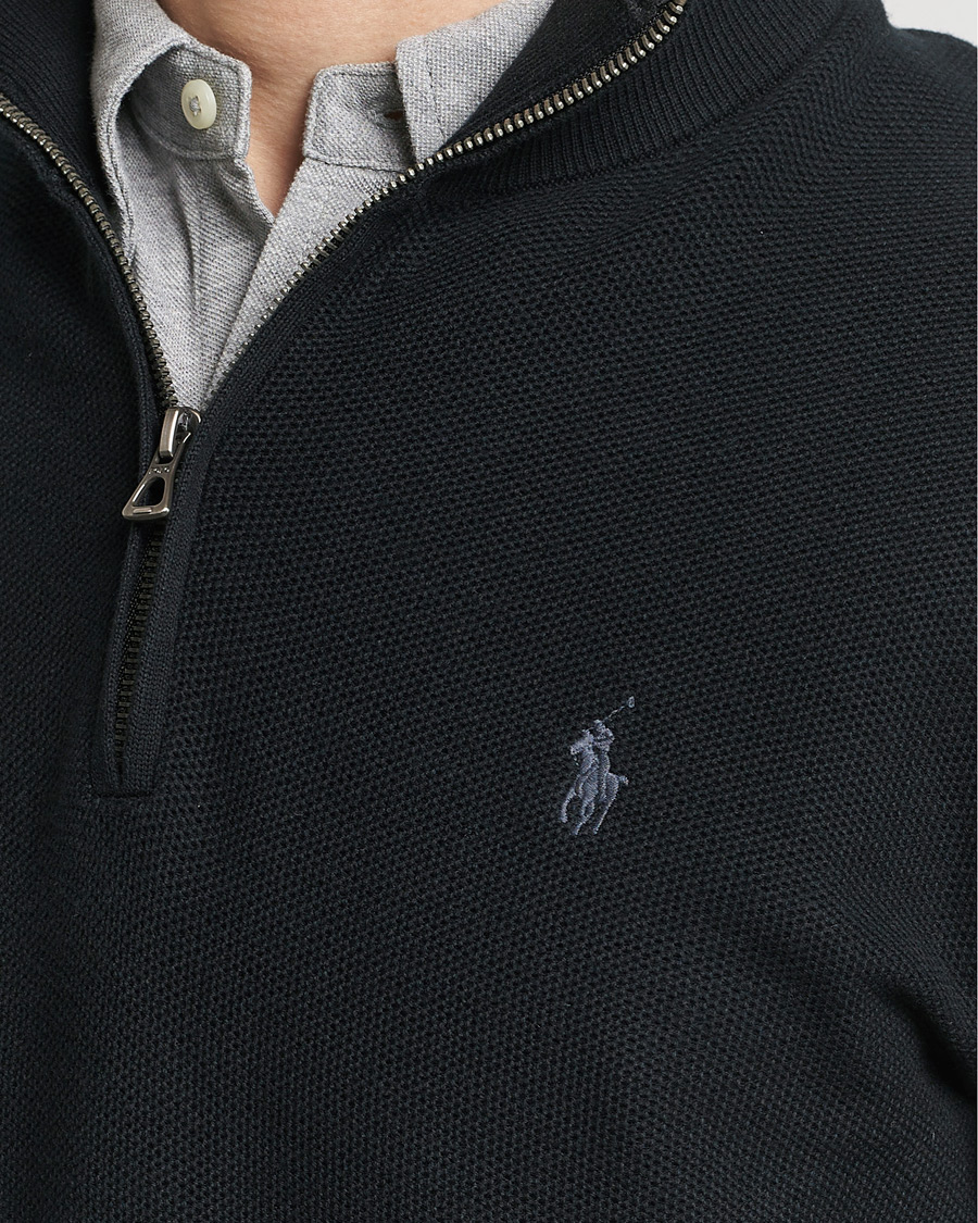 Hombres | Jerséis y prendas de punto | Polo Ralph Lauren | Textured Half Zip Polo Black