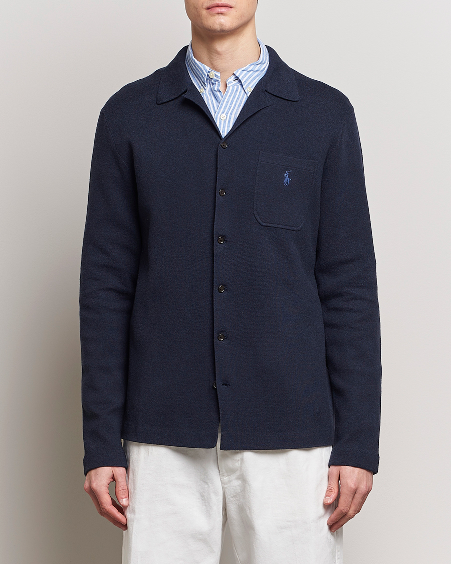 Hombres | Cárdigans | Polo Ralph Lauren | Cotton Knitted Cardigan Navy Heather