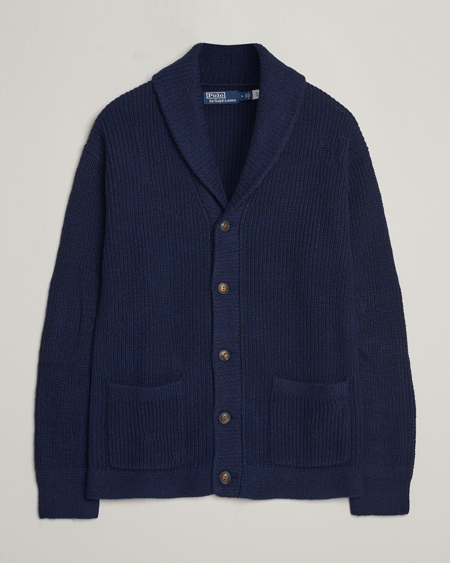 Hombres | Jerséis y prendas de punto | Polo Ralph Lauren | Cotton/Linen Shawl Collar Cardigan Bright Navy