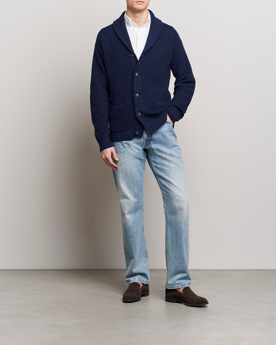 Hombres | Jerséis y prendas de punto | Polo Ralph Lauren | Cotton/Linen Shawl Collar Cardigan Bright Navy