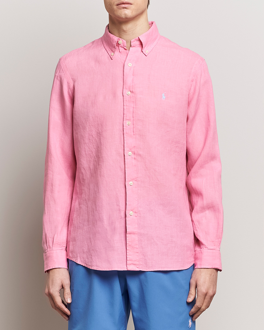 Hombres | Camisas | Polo Ralph Lauren | Custom Fit Linen Button Down Florida Pink