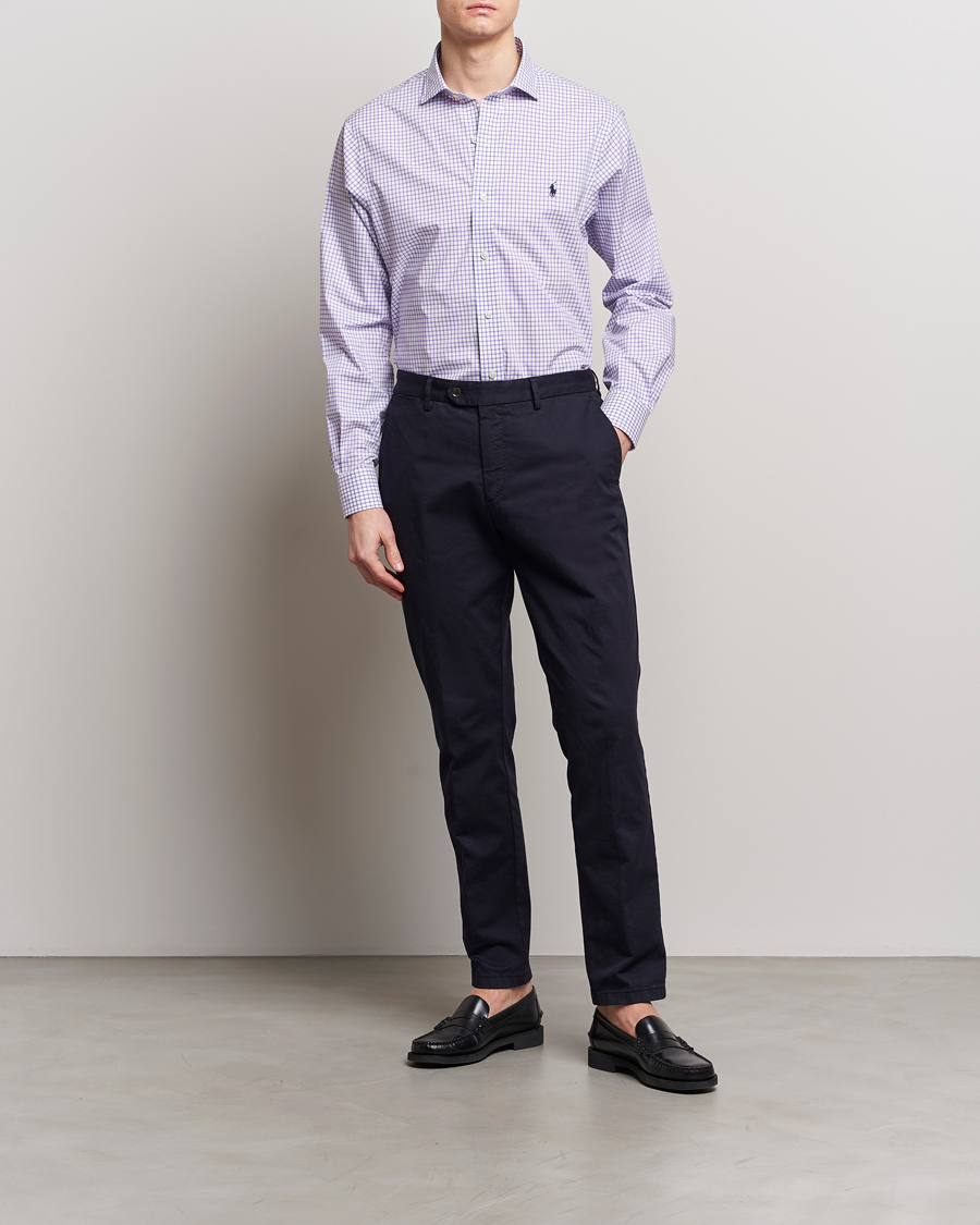 Hombres |  | Polo Ralph Lauren | Custom Fit Poplin Shirt Purple/White