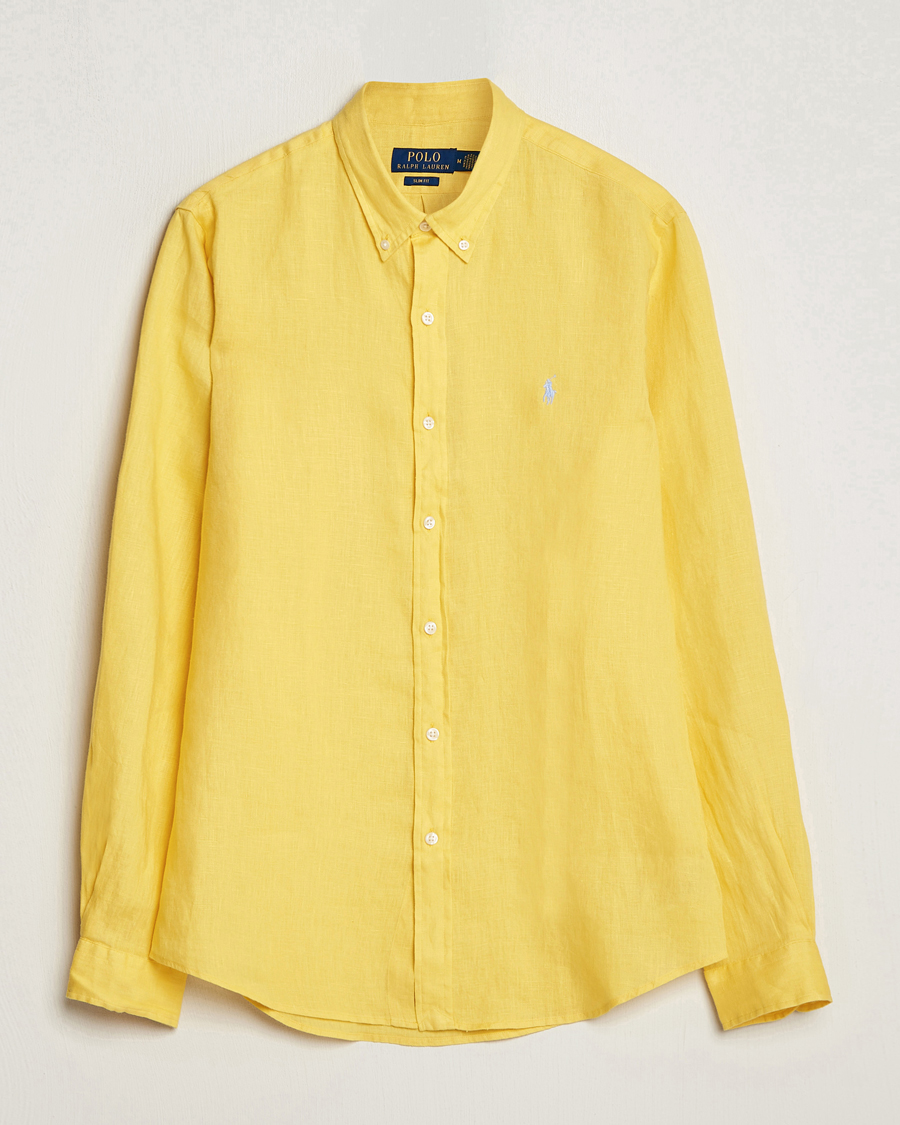 Hombres | Camisas | Polo Ralph Lauren | Slim Fit Linen Button Down Shirt Sunfish Yellow