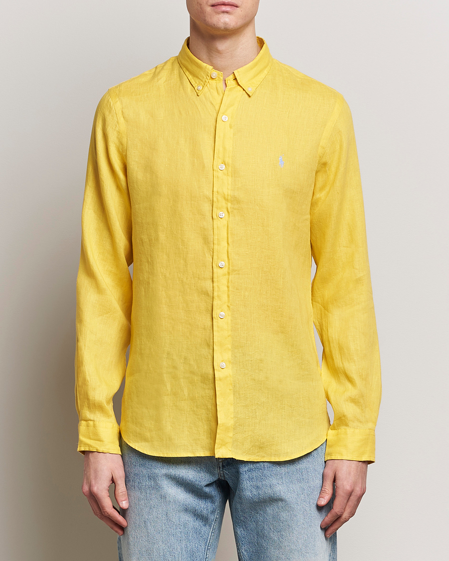 Hombres | Camisas | Polo Ralph Lauren | Slim Fit Linen Button Down Shirt Sunfish Yellow