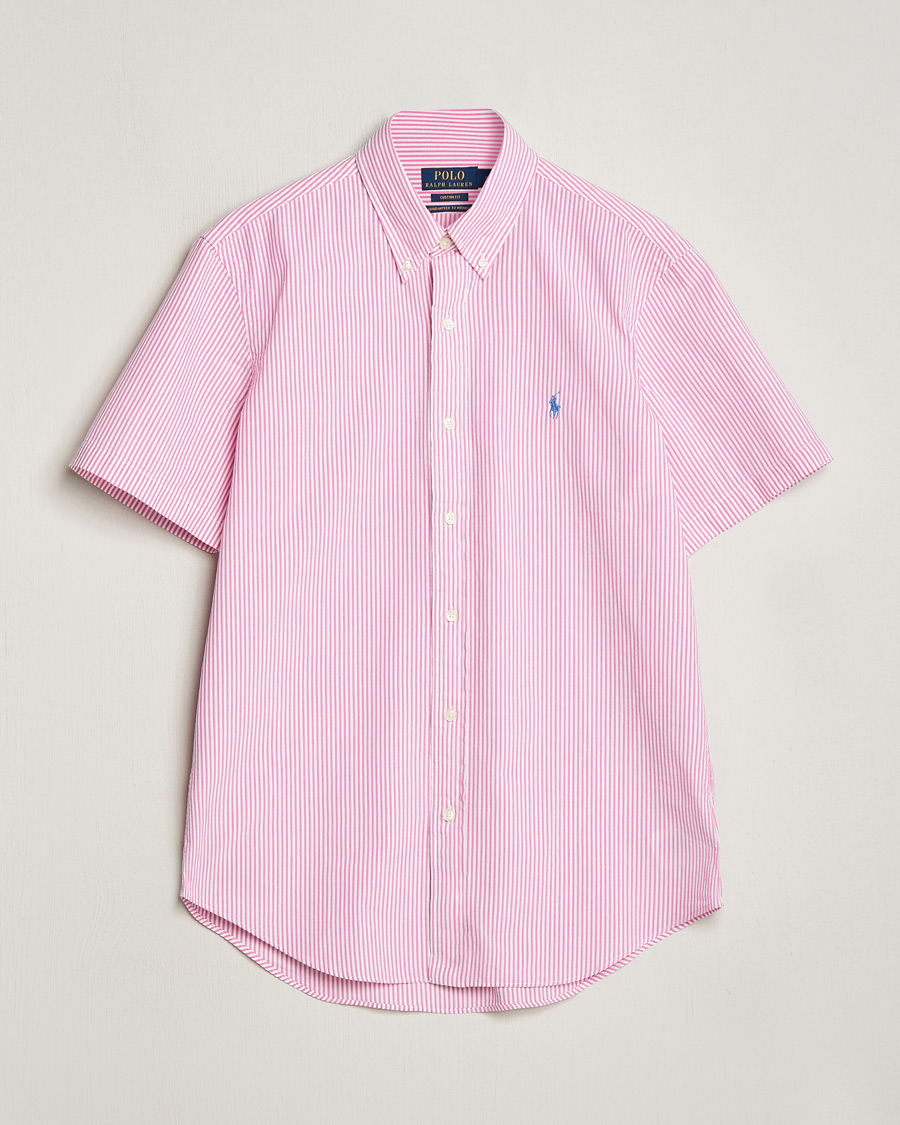 Hombres | Camisas | Polo Ralph Lauren | Seersucker Short Sleeve Striped Shirt Rose/White