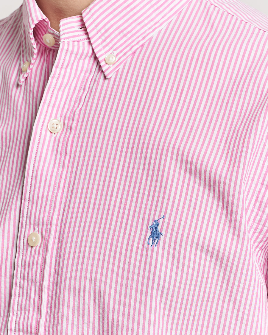 Hombres | Camisas | Polo Ralph Lauren | Seersucker Short Sleeve Striped Shirt Rose/White