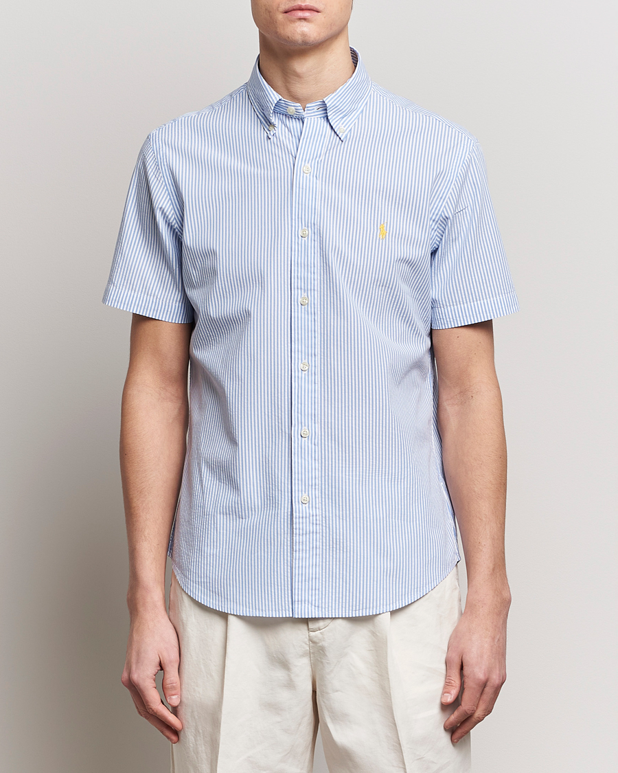Hombres | Camisas | Polo Ralph Lauren | Seersucker Short Sleeve Striped Shirt Blue/White