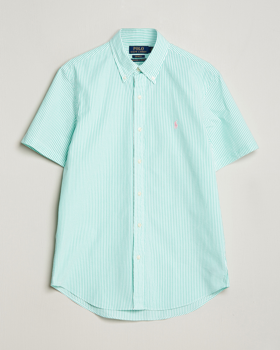 Hombres | Camisas | Polo Ralph Lauren | Seersucker Short Sleeve Striped Shirt Green/White