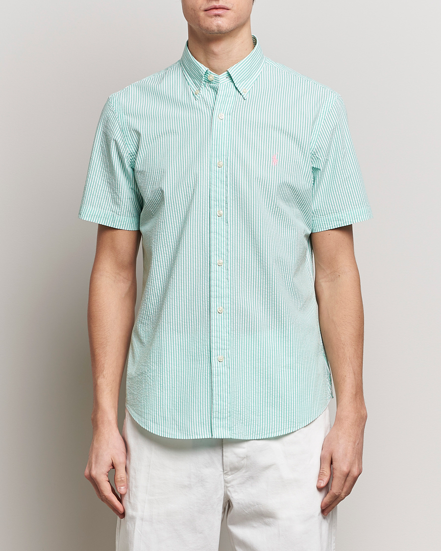 Hombres | Camisas | Polo Ralph Lauren | Seersucker Short Sleeve Striped Shirt Green/White