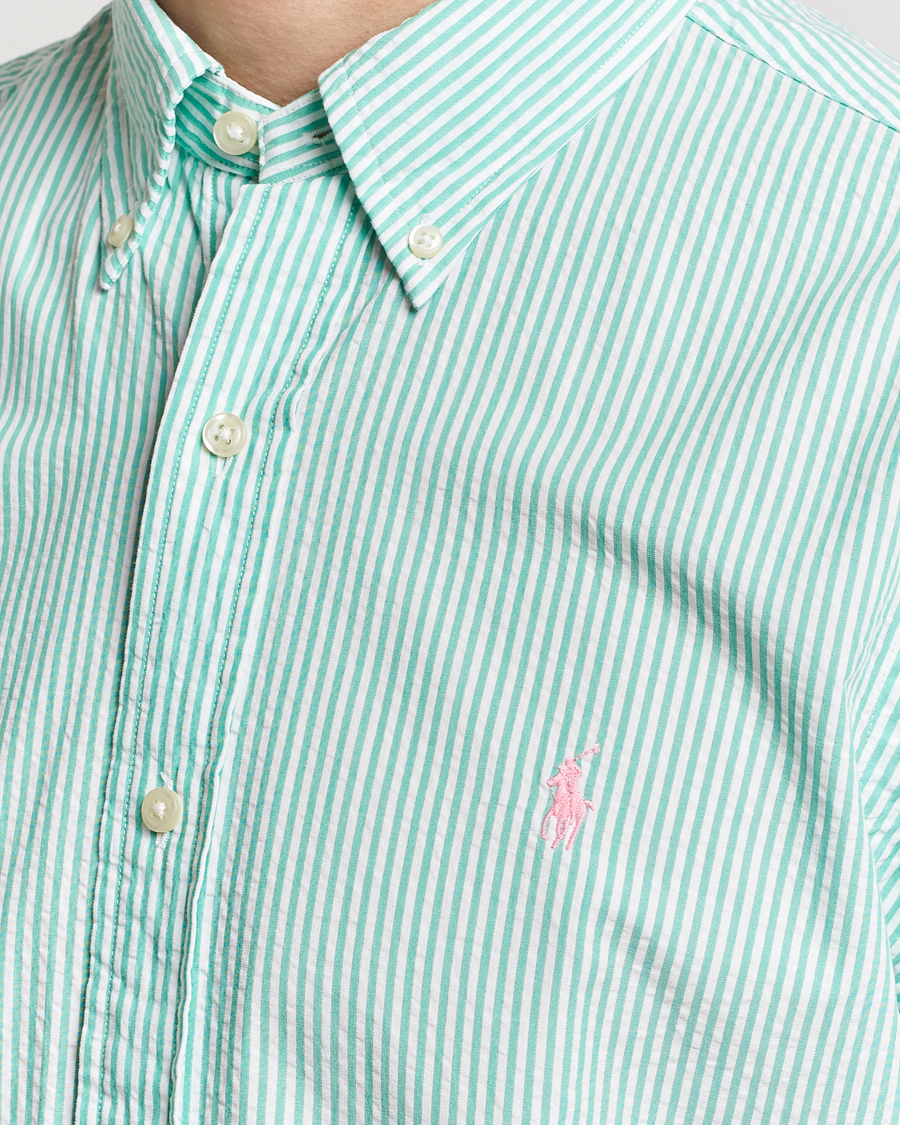 Hombres | Camisas | Polo Ralph Lauren | Seersucker Short Sleeve Striped Shirt Green/White