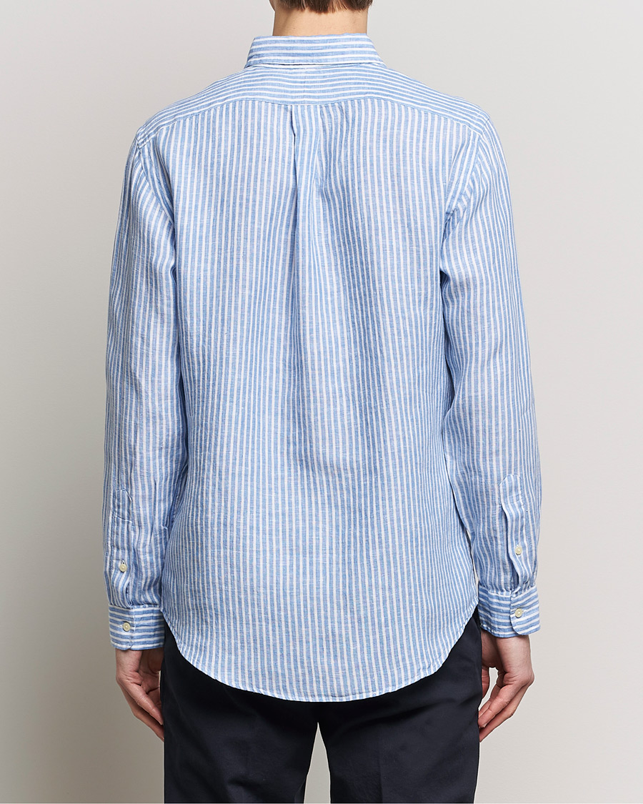 Hombres | Camisas | Polo Ralph Lauren | Custom Fit Striped Linen Shirt Blue/White