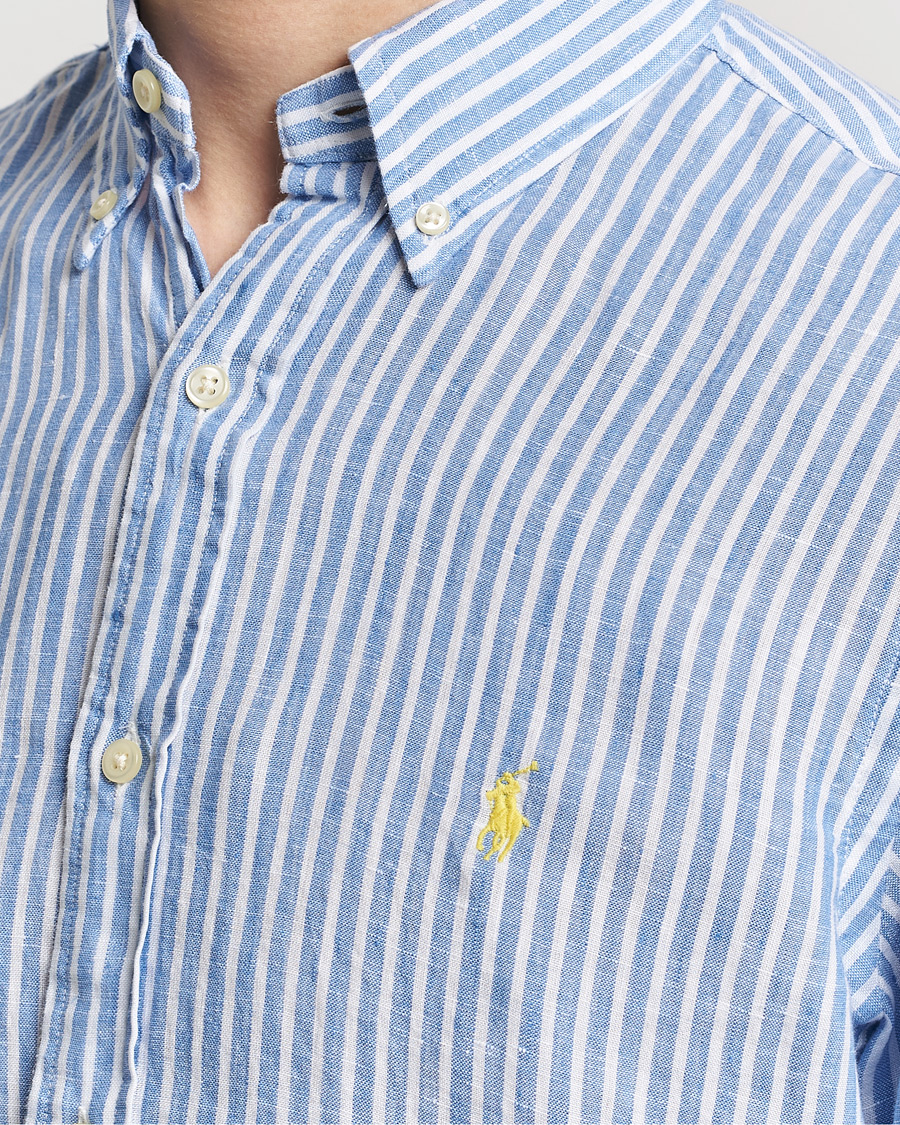 Hombres | Camisas | Polo Ralph Lauren | Custom Fit Striped Linen Shirt Blue/White
