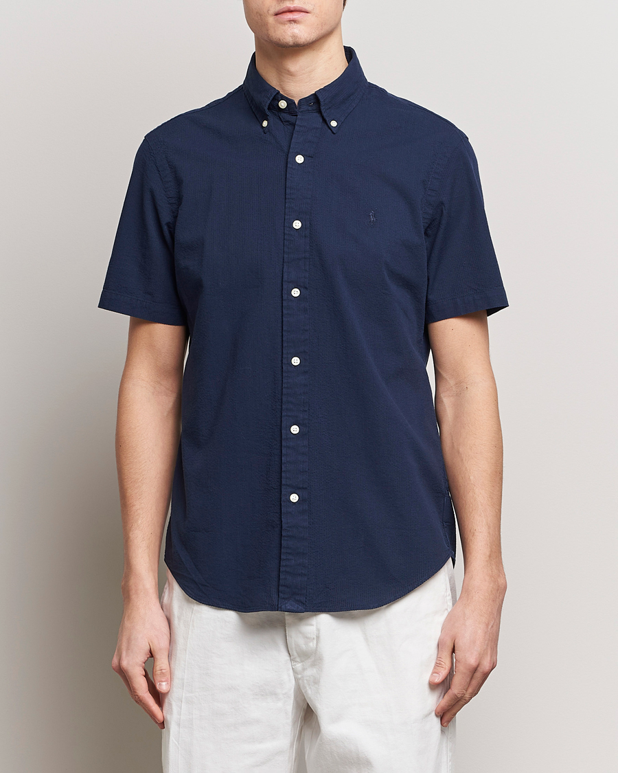 Hombres | Camisas de manga corta | Polo Ralph Lauren | Seersucker Short Sleeve Shirt Astoria Navy