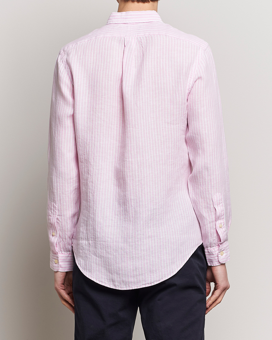 Hombres | Camisas | Polo Ralph Lauren | Slim Fit Striped Button Down Linen Shirt Pink/White