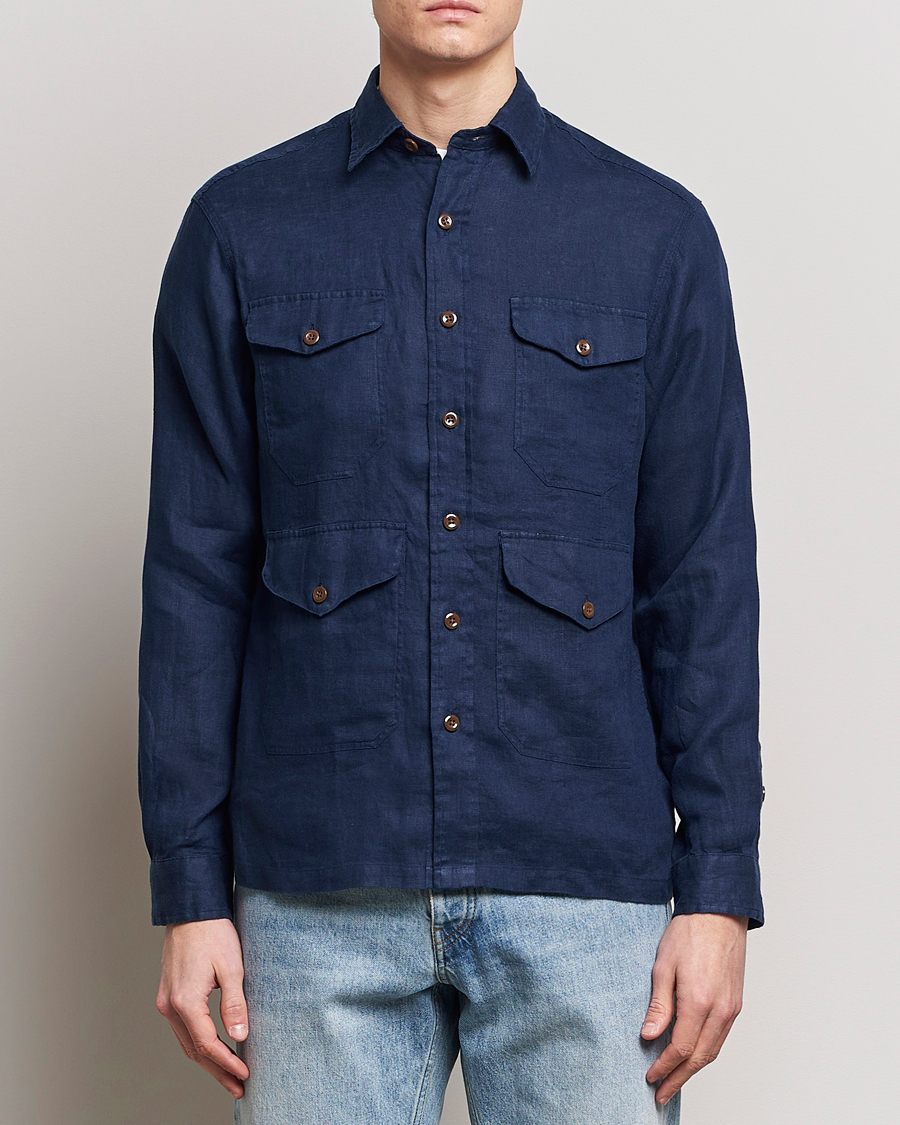 Hombres | Camisas | Polo Ralph Lauren | Linen Overshirt Newport Navy