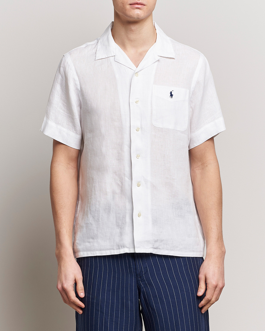 Hombres | Camisas de manga corta | Polo Ralph Lauren | Linen Pocket Short Sleeve Shirt White