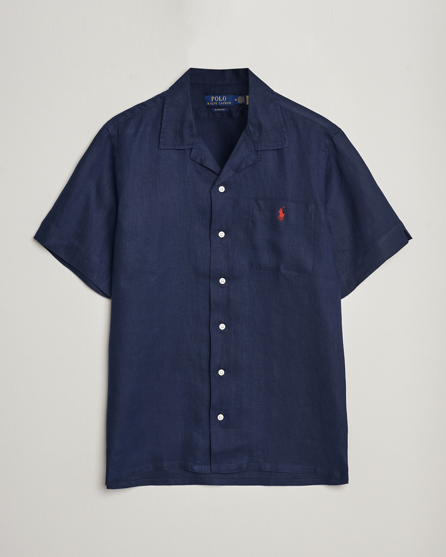 Hombres | Camisas | Polo Ralph Lauren | Linen Pocket Short Sleeve Shirt Newport Navy