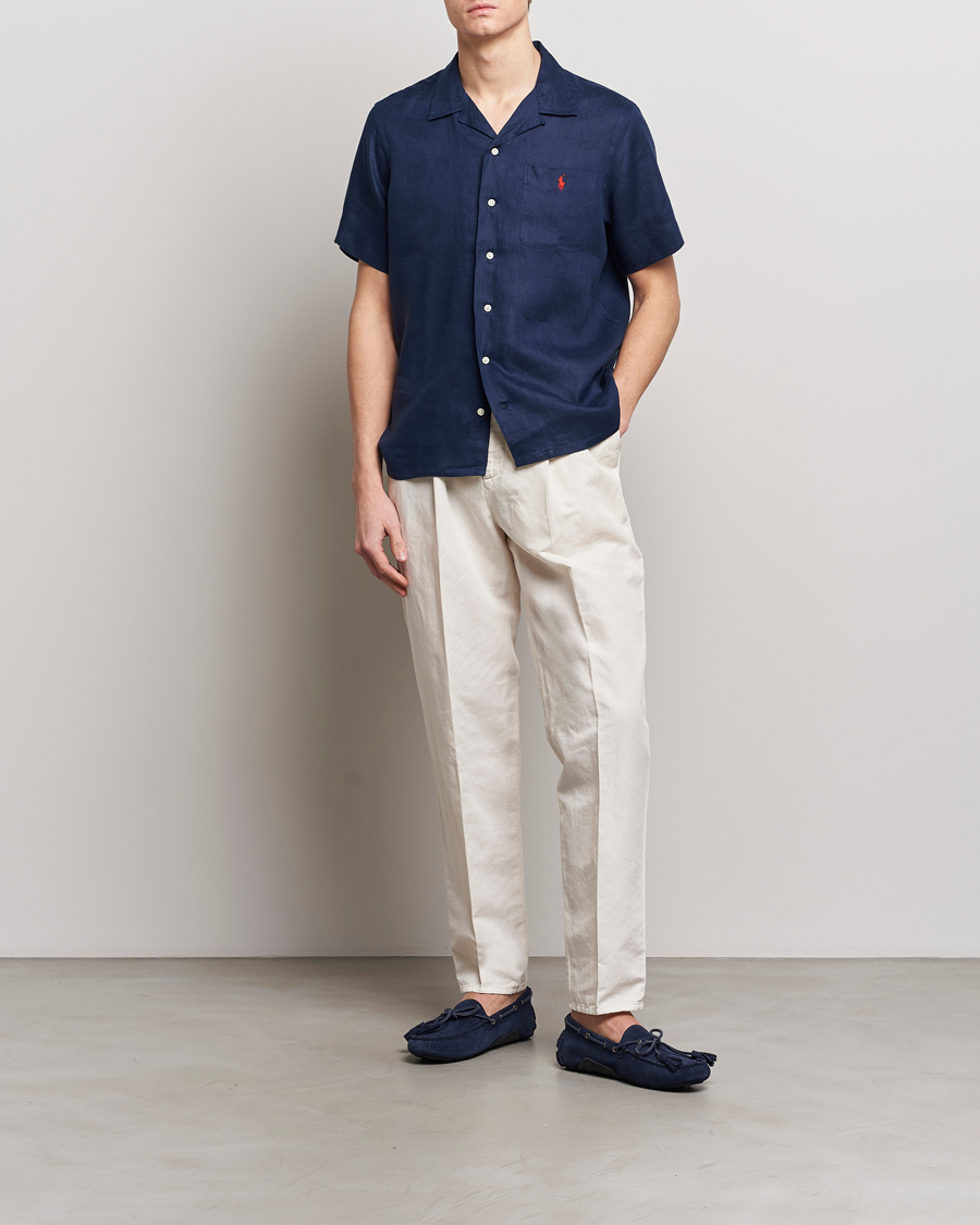 Hombres | Camisas | Polo Ralph Lauren | Linen Pocket Short Sleeve Shirt Newport Navy