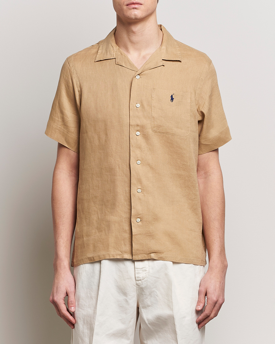 Hombres | Casual | Polo Ralph Lauren | Linen Pocket Short Sleeve Shirt Vintage Khaki