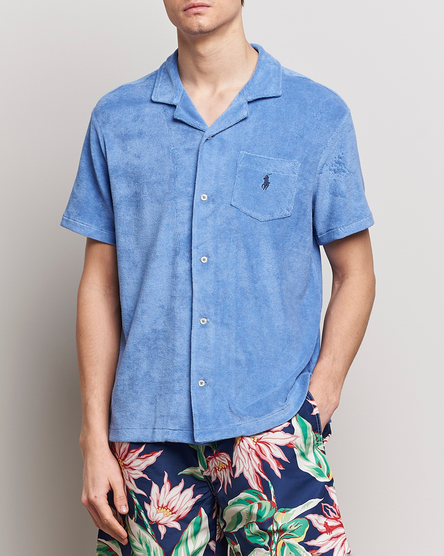 Hombres | Camisas de manga corta | Polo Ralph Lauren | Cotton Terry Short Sleeve Shirt Harbor Island Blue