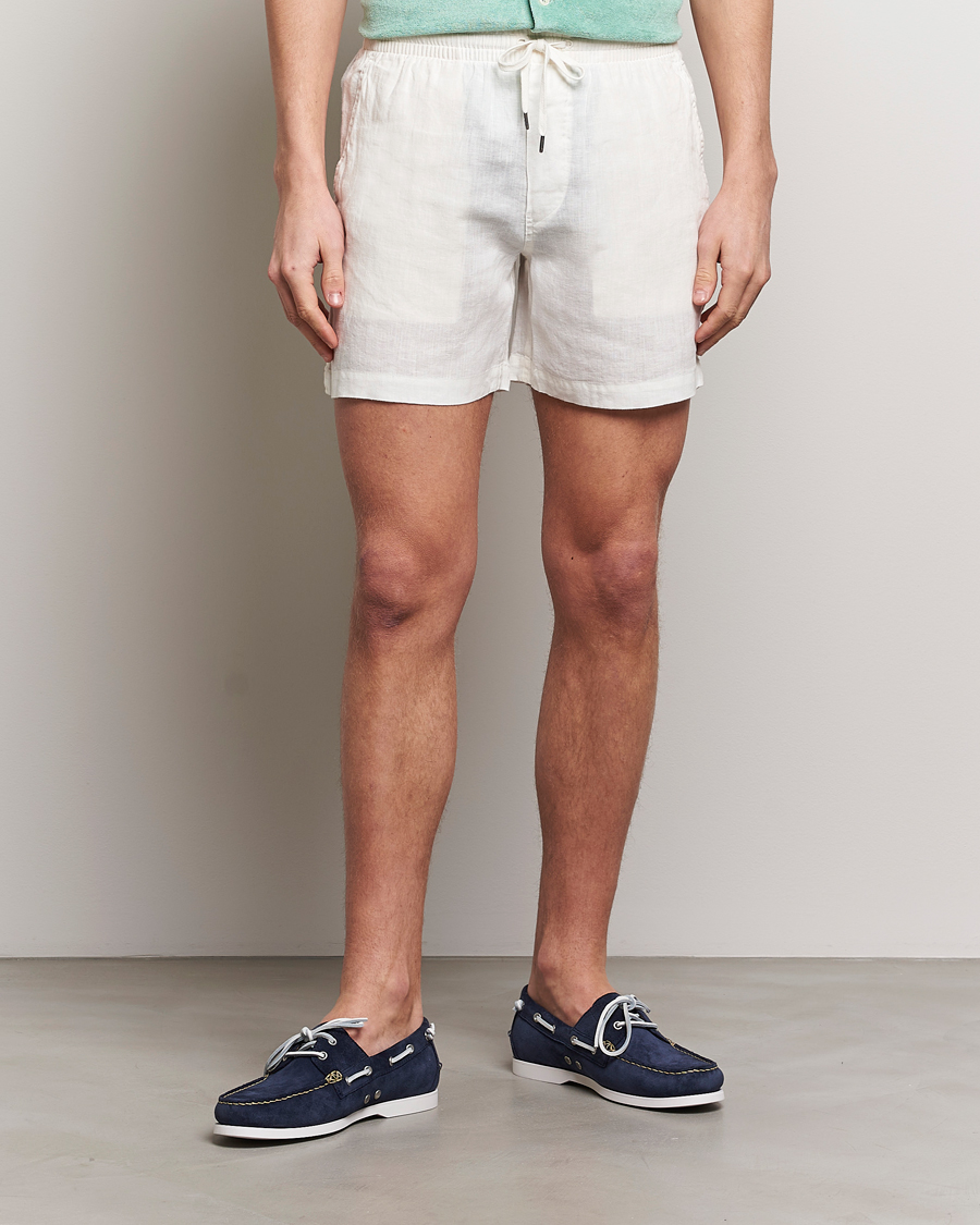 Hombres | Pantalones cortos de lino | Polo Ralph Lauren | Prepster Linen Drawstring Shorts Deckwash White
