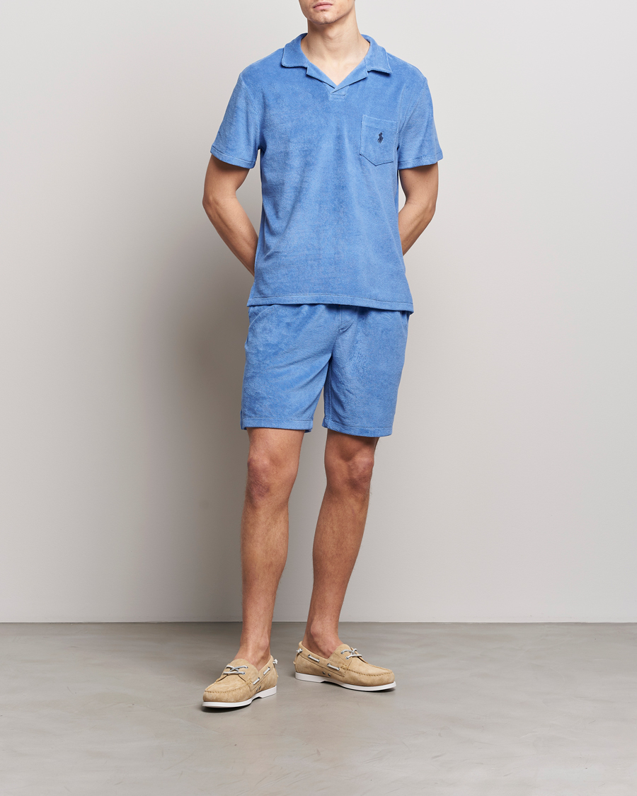 Hombres | Pantalones cortos | Polo Ralph Lauren | Cotton Terry Drawstring Shorts Harbour Island Blue