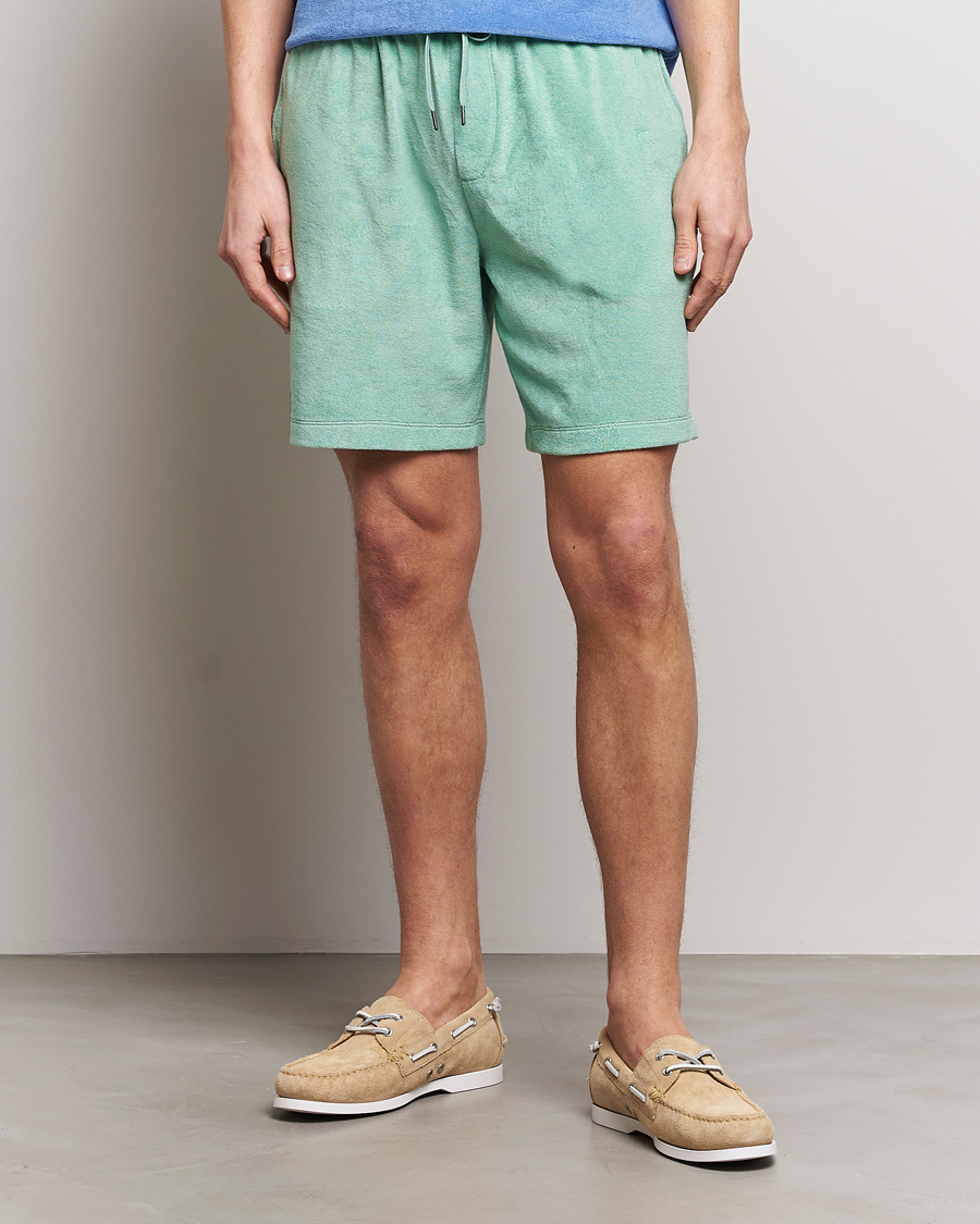 Hombres | Pantalones cortos con cordones | Polo Ralph Lauren | Cotton Terry Drawstring Shorts Celadon