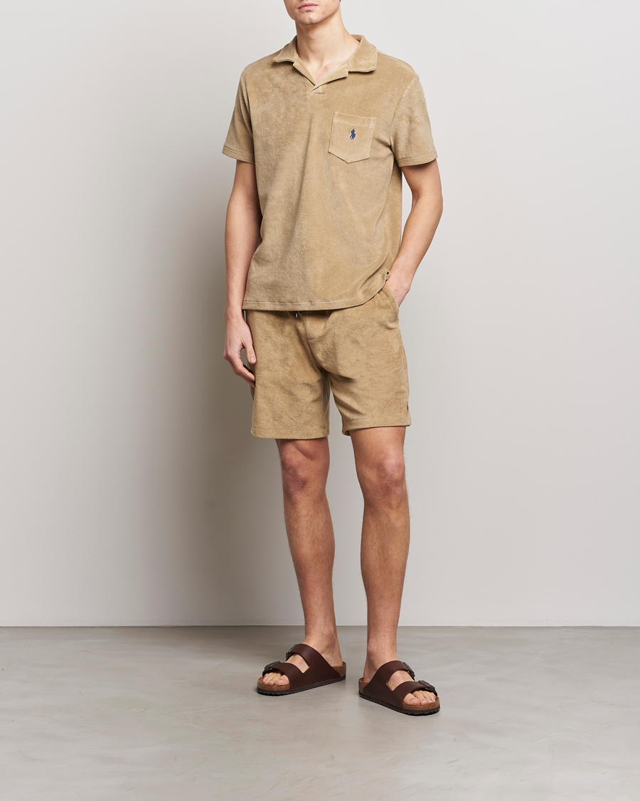 Hombres | Pantalones cortos | Polo Ralph Lauren | Cotton Terry Drawstring Shorts Coastal Beige