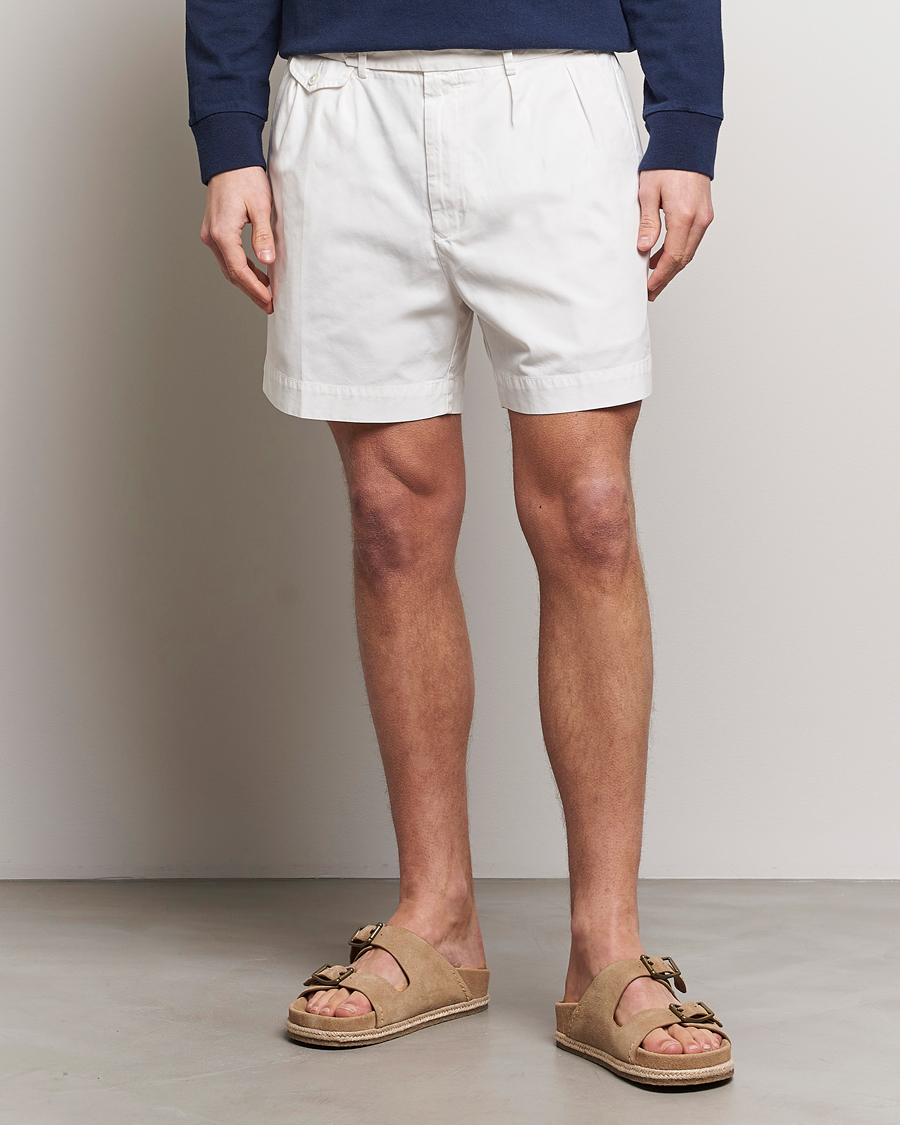 Hombres |  | Polo Ralph Lauren | Pleated Featherweight Twill Shorts Deckwash White