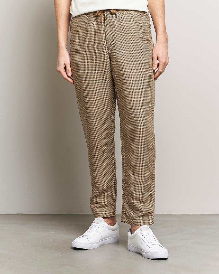 Hombres | Pantalones con cordón | Polo Ralph Lauren | Prepster V2 Linen Trousers Brown Dogstooth