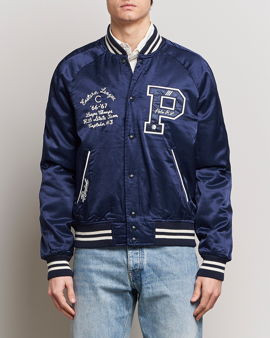 Hombres | Abrigos y chaquetas | Polo Ralph Lauren | Varsity Bomber Satin Jacket Aviator Navy