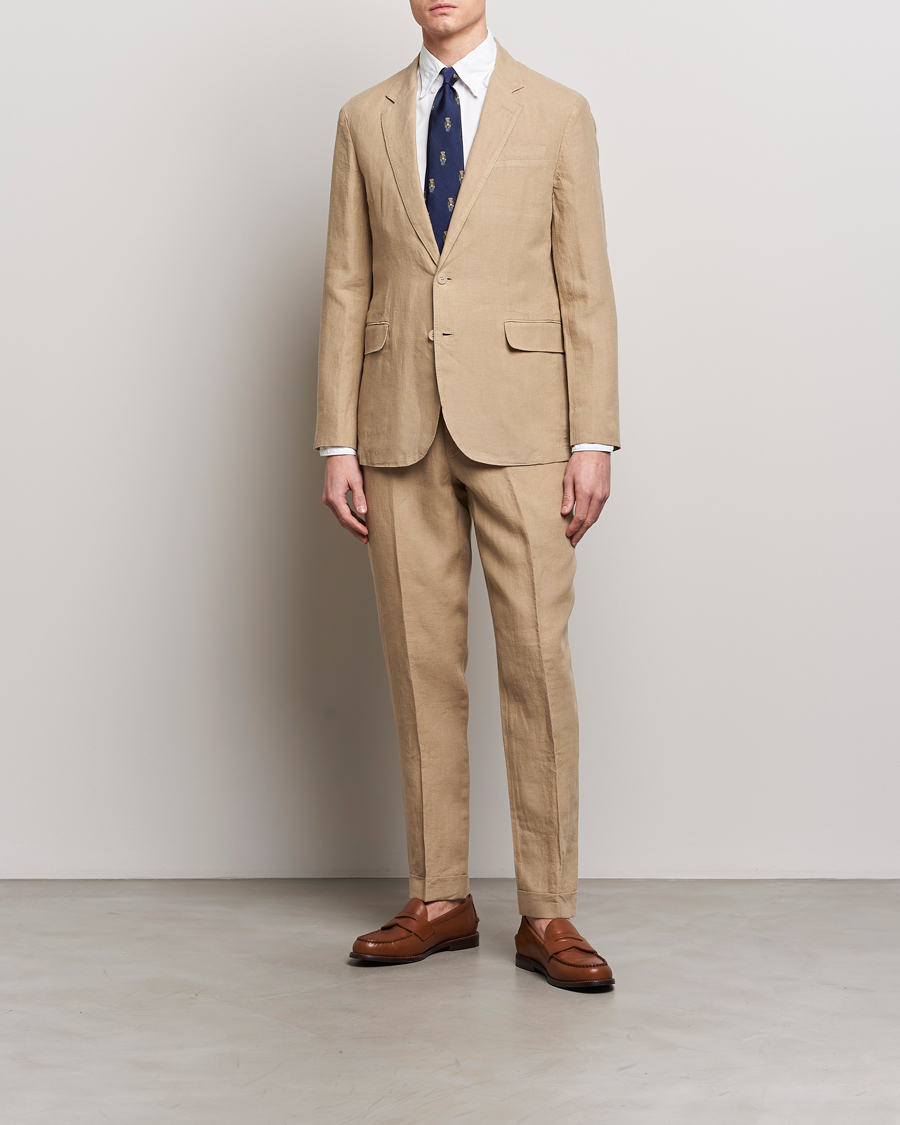 Hombres | Pantalones | Polo Ralph Lauren | Linen Pleated Trousers Coastal Beige