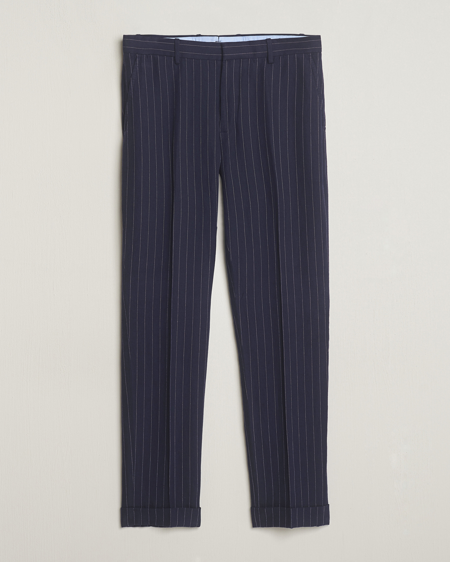 Hombres | Pantalones | Polo Ralph Lauren | Linen Pinstripe Trousers Navy/Cream