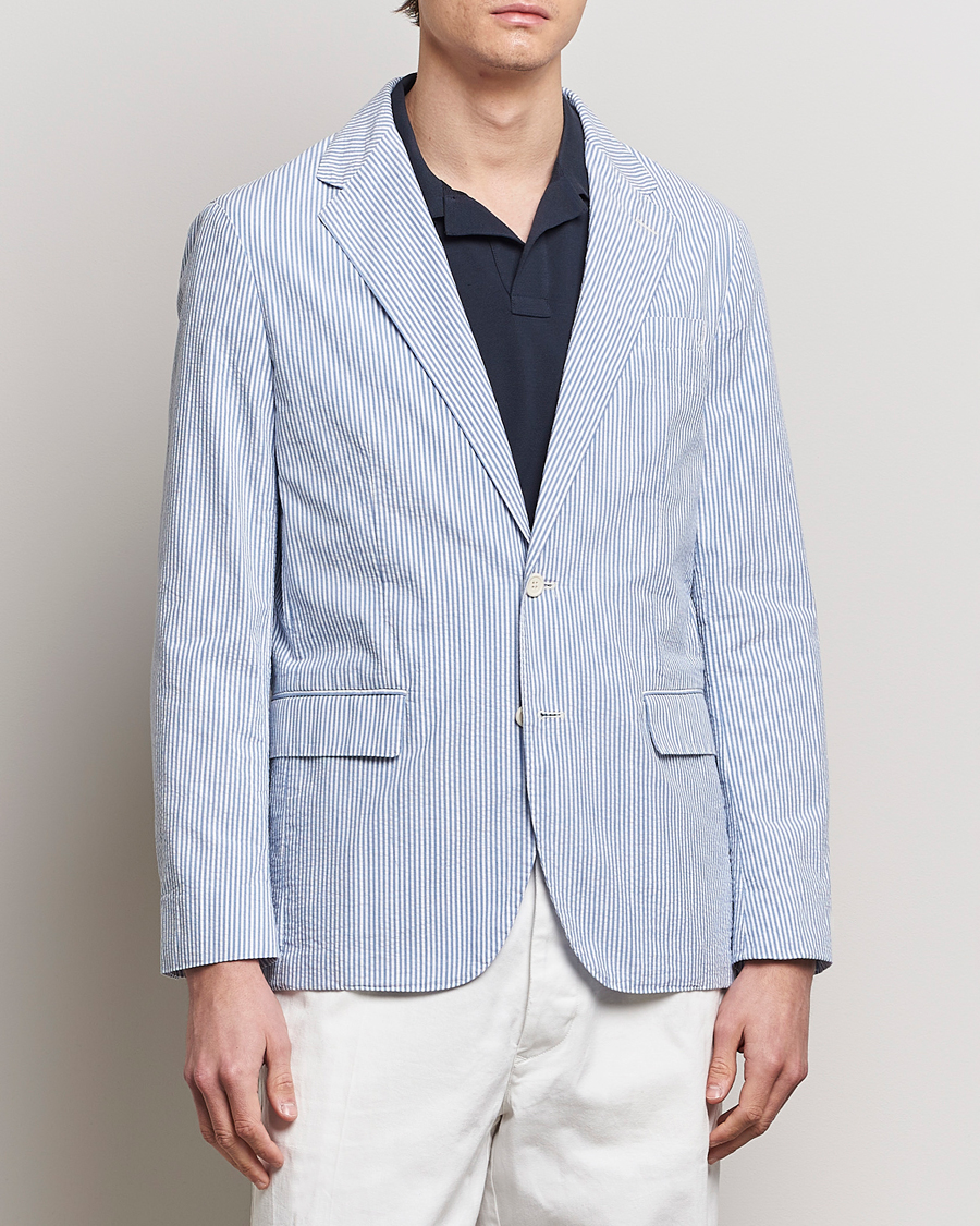 Hombres | Blazers de algodón | Polo Ralph Lauren | Seersucker Sportcoat Bright Blue