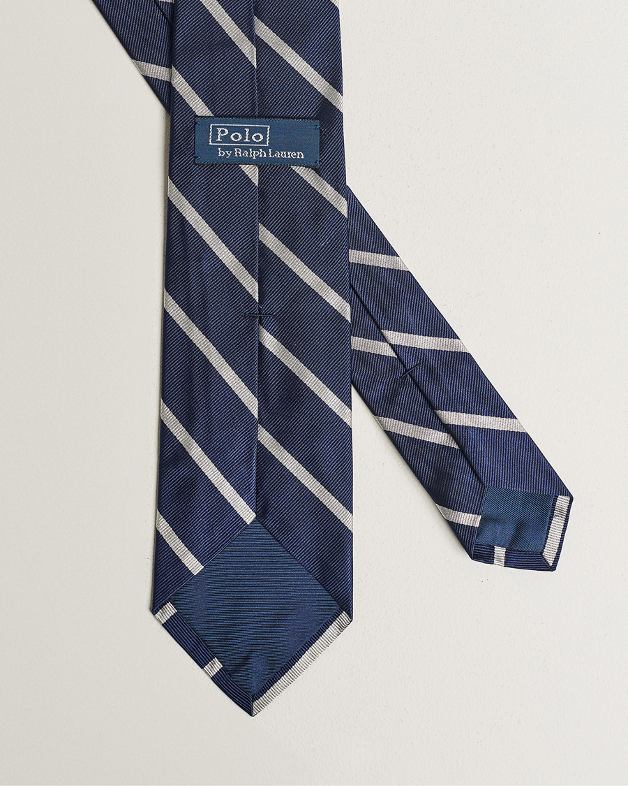 Hombres | Polo Ralph Lauren Striped Tie Navy/White | Polo Ralph Lauren | Striped Tie Navy/White