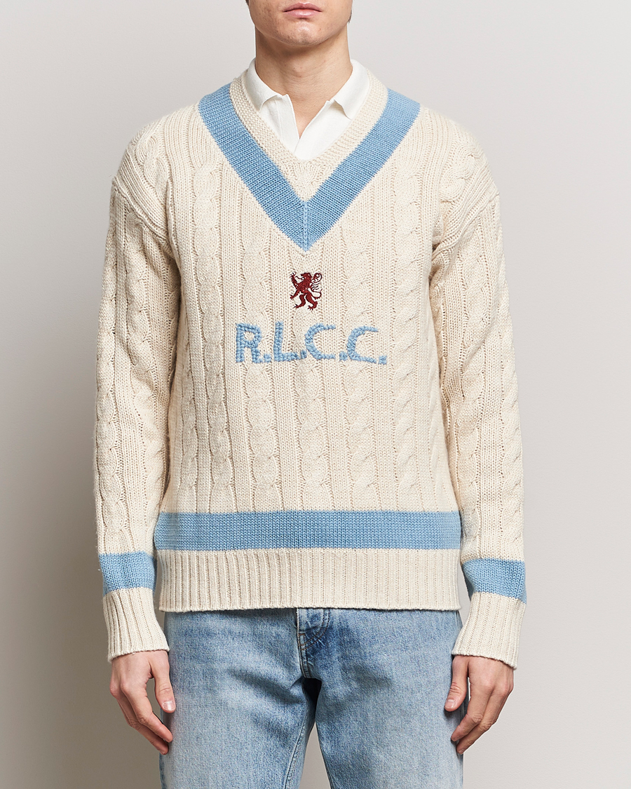 Hombres |  | Polo Ralph Lauren | Cotton/Cashmere Cricket Knitted Sweater Parchment Cream