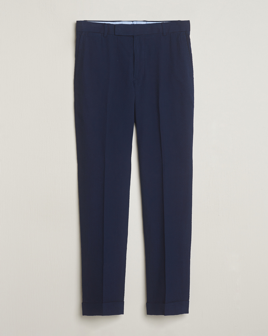 Hombres | Pantalones | Polo Ralph Lauren | Pleated Seersucker Trousers Indigo