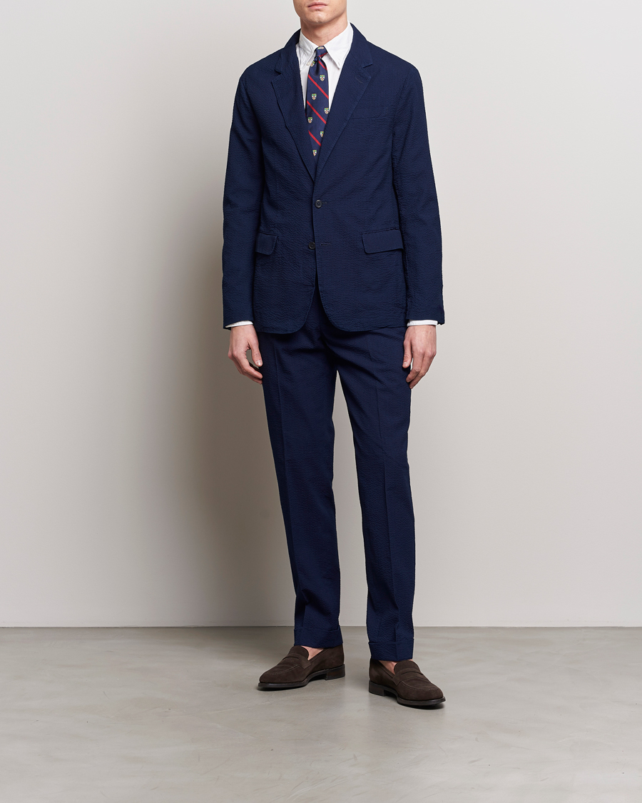 Hombres | Pantalones | Polo Ralph Lauren | Pleated Seersucker Trousers Indigo