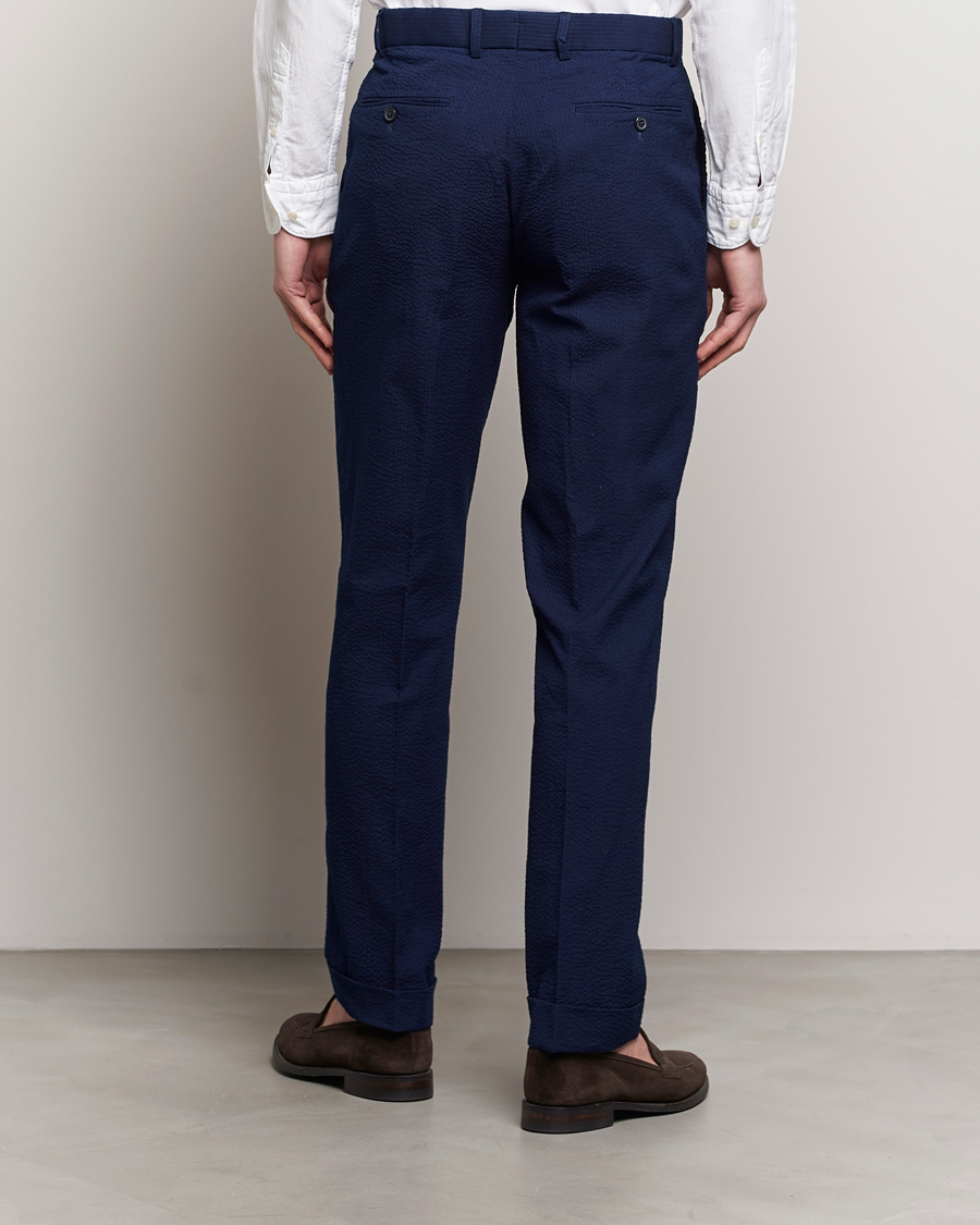 Hombres | Pantalones | Polo Ralph Lauren | Pleated Seersucker Trousers Indigo