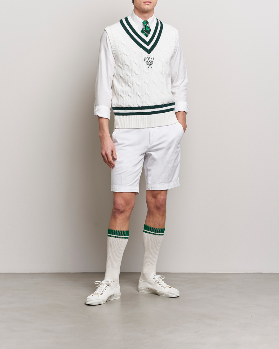 Hombres | Jerséis y prendas de punto | Polo Ralph Lauren | Wimbledon Cricket Vest White/Moss Agate