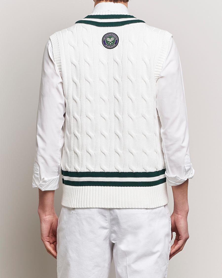Hombres | Jerséis y prendas de punto | Polo Ralph Lauren | Wimbledon Cricket Vest White/Moss Agate