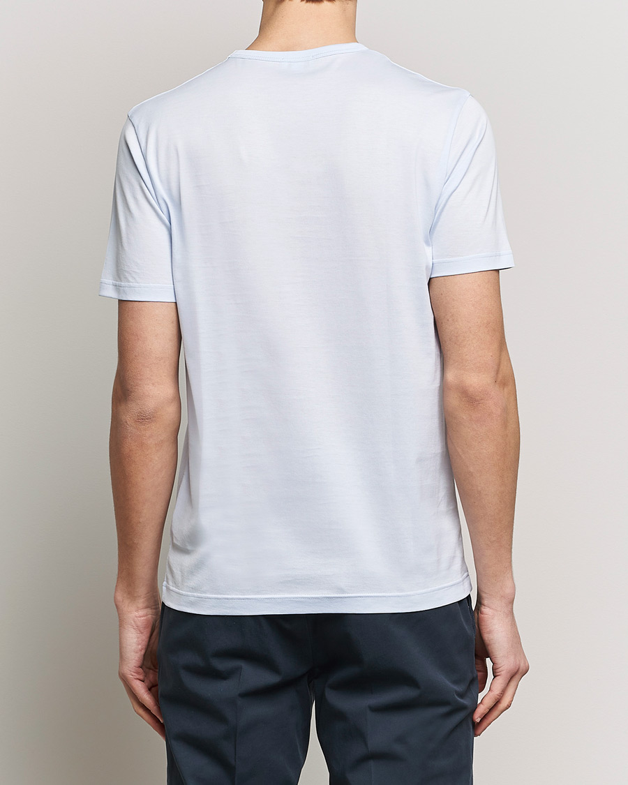 Hombres | Camisetas | Sunspel | Crew Neck Cotton Tee Light Blue