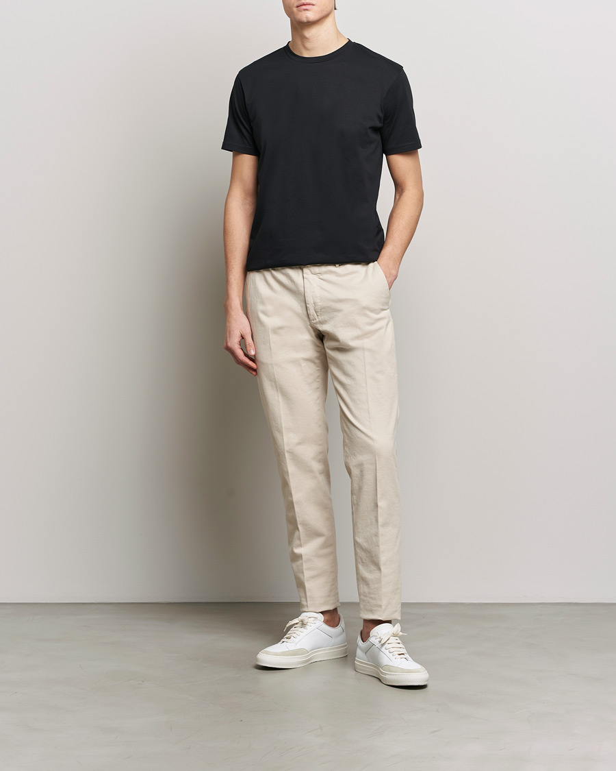 Hombres | Camisetas | Sunspel | Riviera Midweight T-Shirt Black